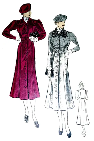 1930s DuBarry Vintage Sewing Pattern for Princess Seam Coat