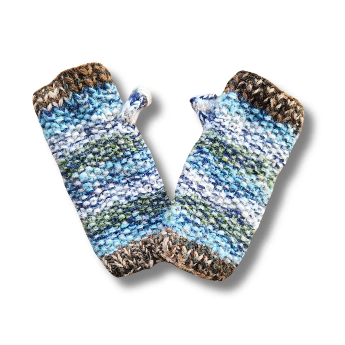 abstract wool wrist warmers