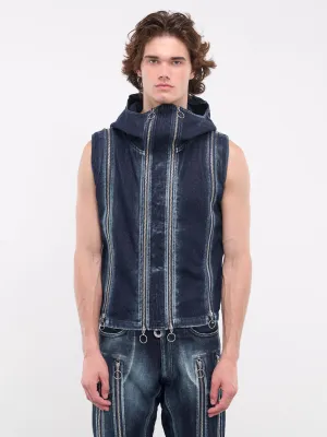 Adjustable Zip Fit Vest (ADJVEST-WASHED-INDIGO)