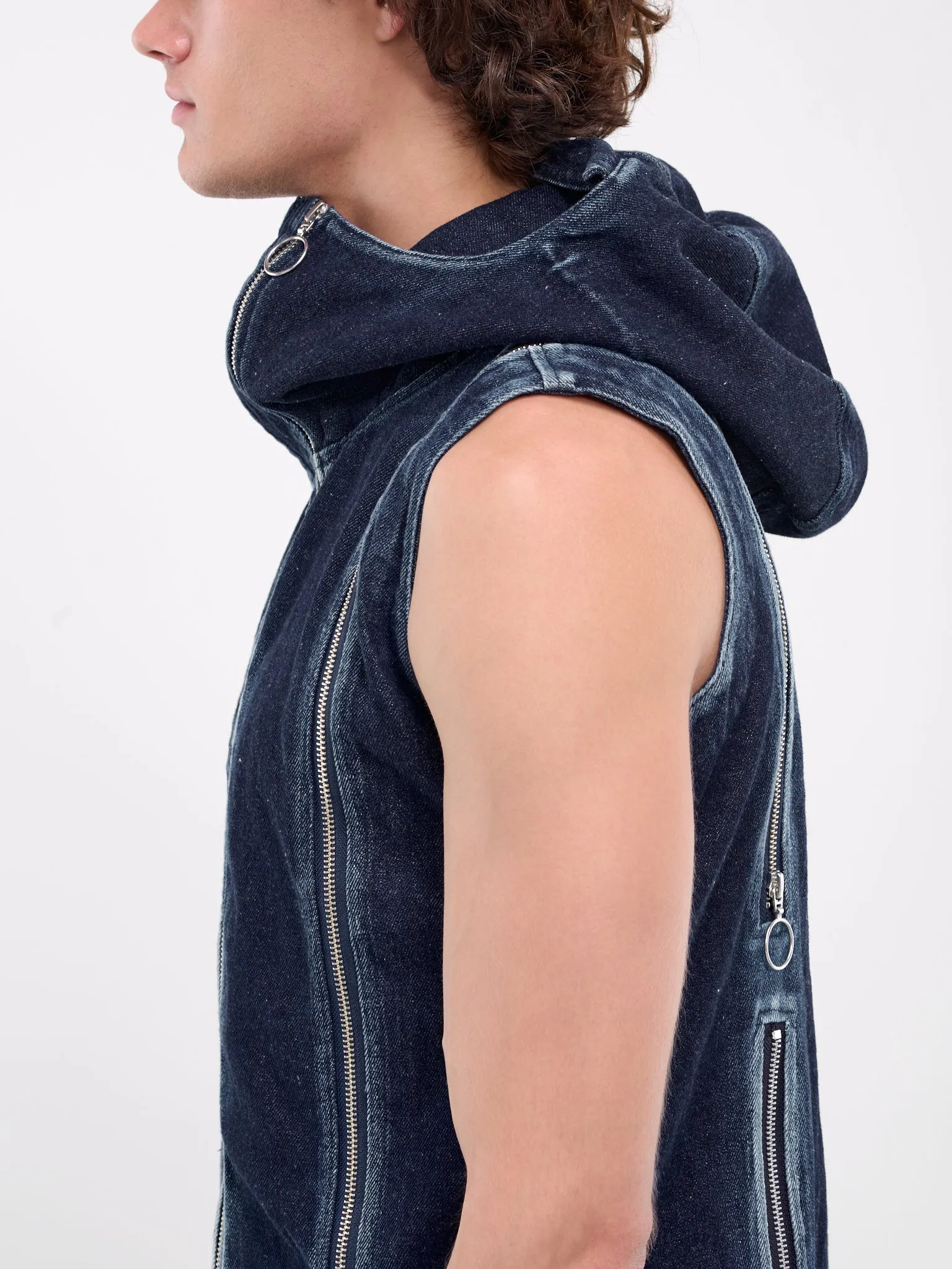 Adjustable Zip Fit Vest (ADJVEST-WASHED-INDIGO)