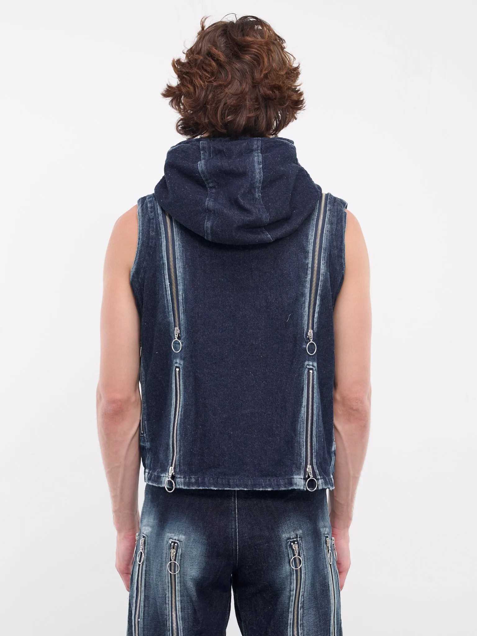 Adjustable Zip Fit Vest (ADJVEST-WASHED-INDIGO)