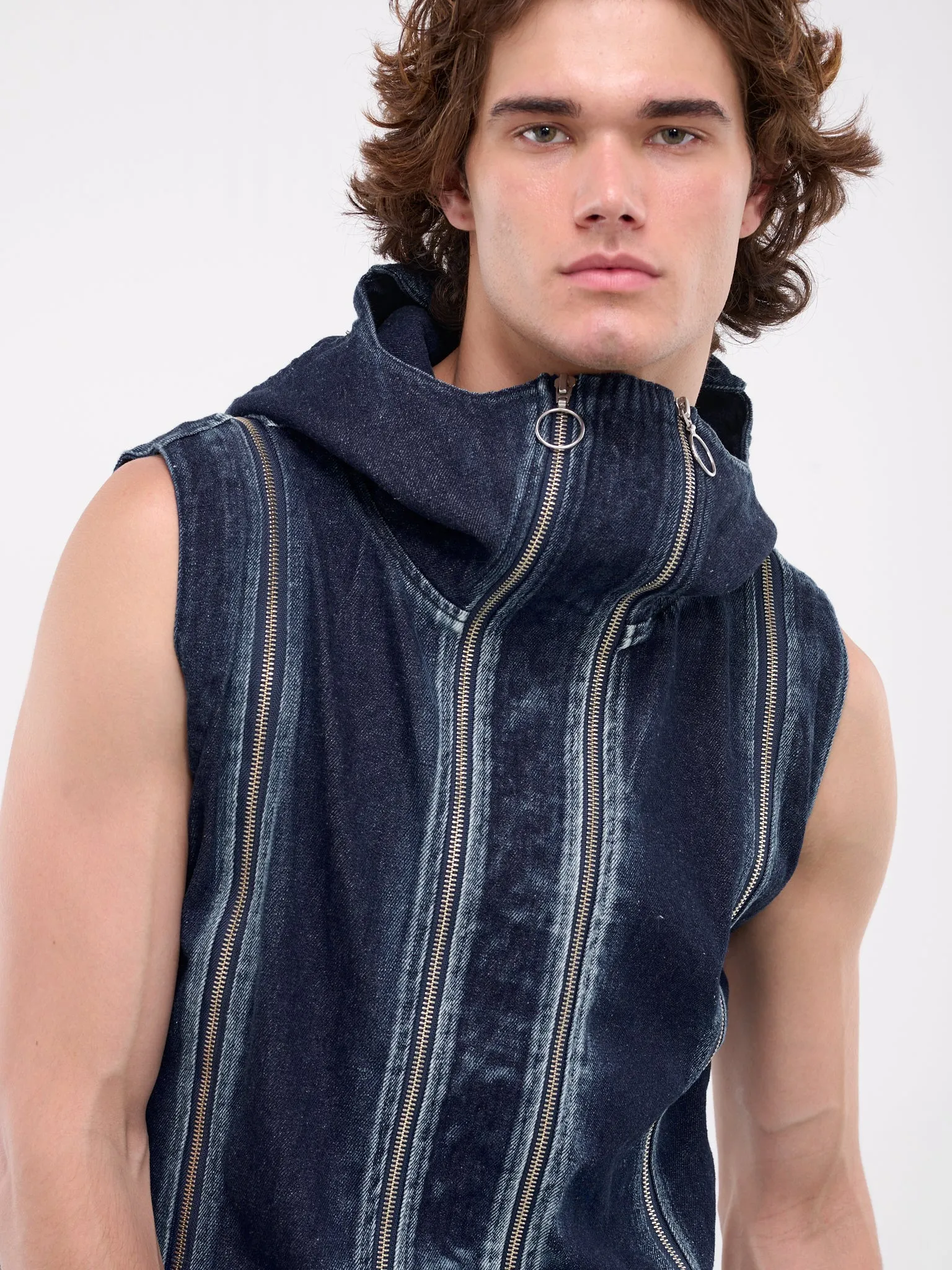 Adjustable Zip Fit Vest (ADJVEST-WASHED-INDIGO)