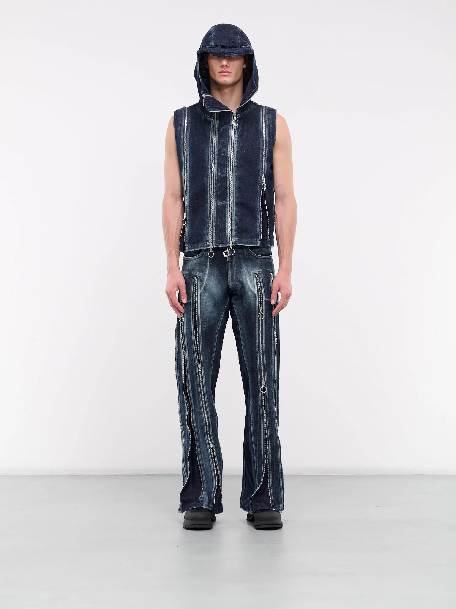 Adjustable Zip Fit Vest (ADJVEST-WASHED-INDIGO)