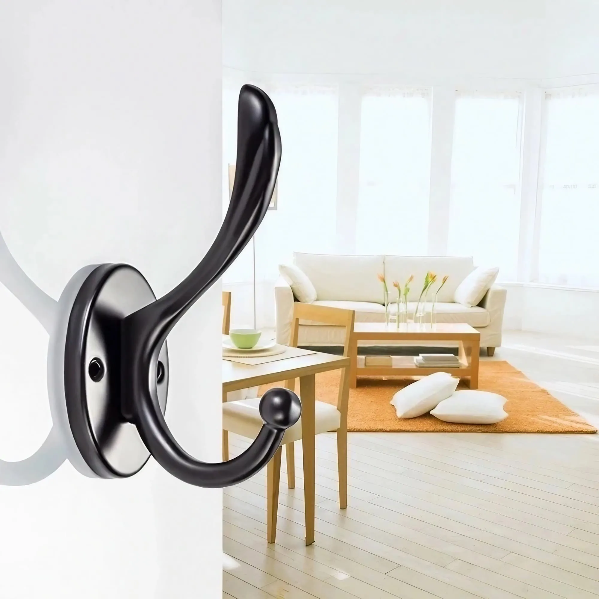 Aluminum Matte Black Hat Hooks For Wall