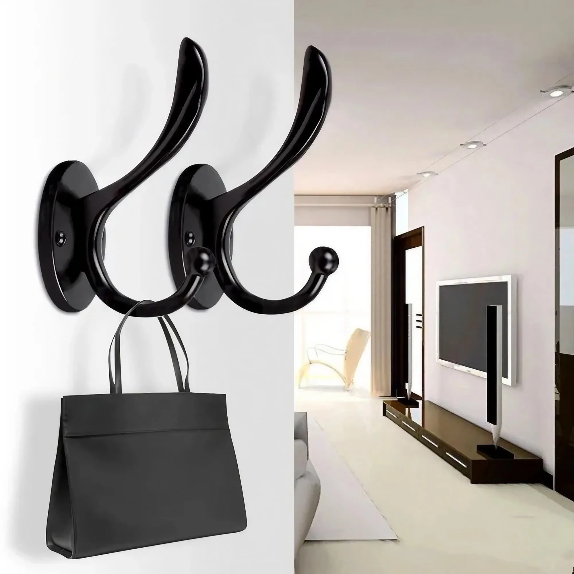 Aluminum Matte Black Hat Hooks For Wall