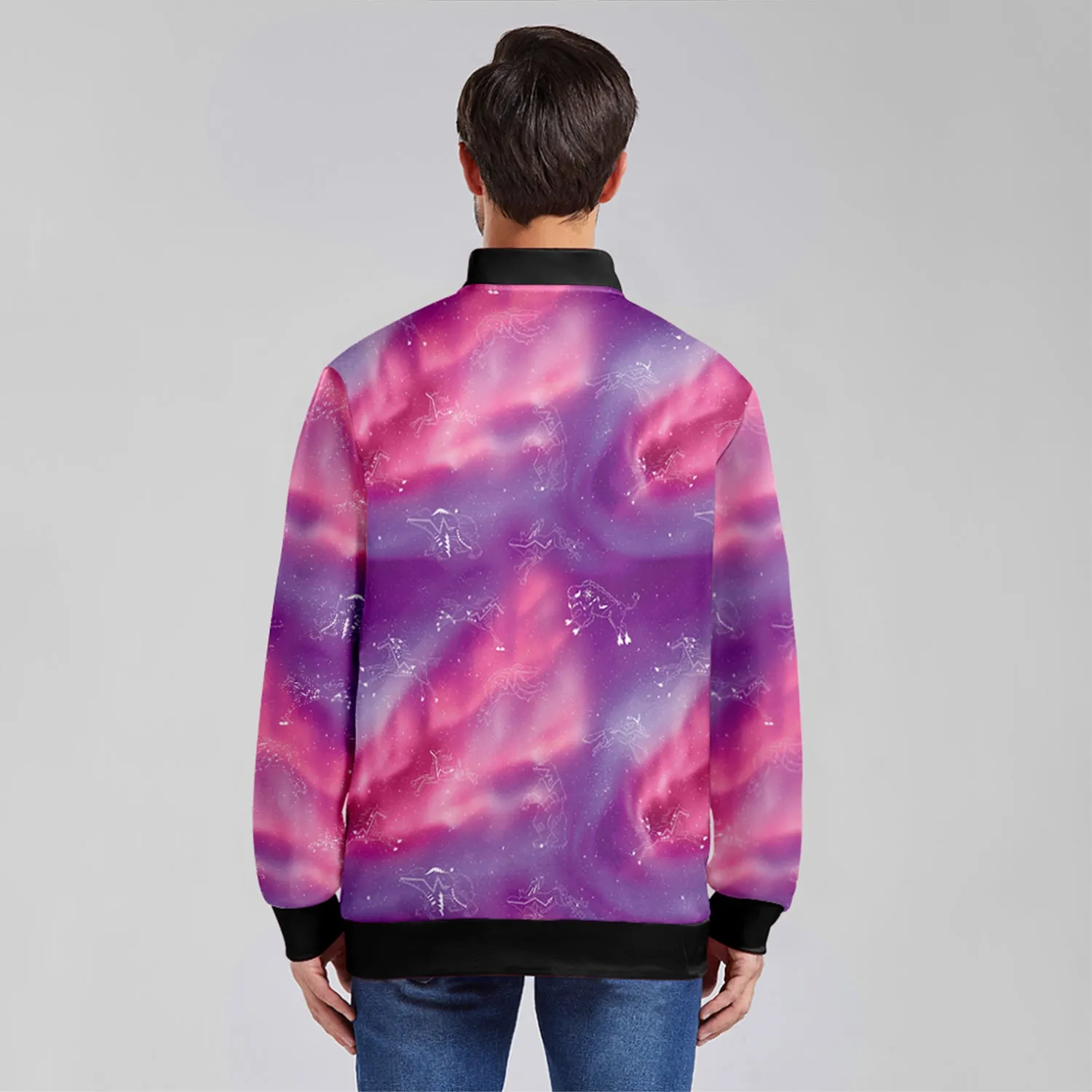 Animal Ancestors 7 Aurora Gases Pink and Purple Zippered Collared Lightweight Jacket