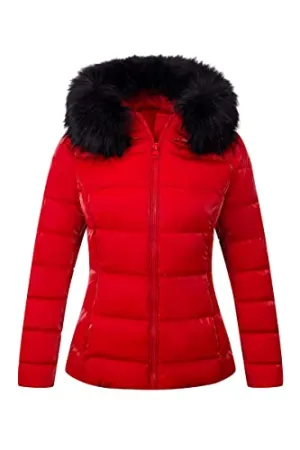 Bellivera Womens Puffer Jacket Winter Clothes for Women 7695 Red XSmall