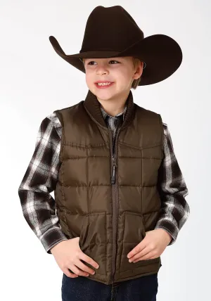 Boy's Roper Brown Poly Filled Vest