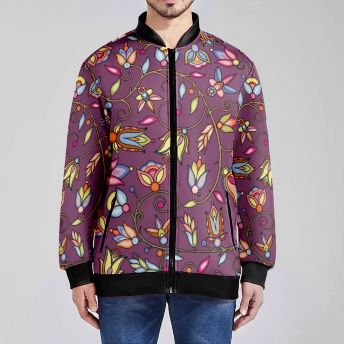 Buffalo Bloom Berry Bush Zippered Collared Lightweight Jacket