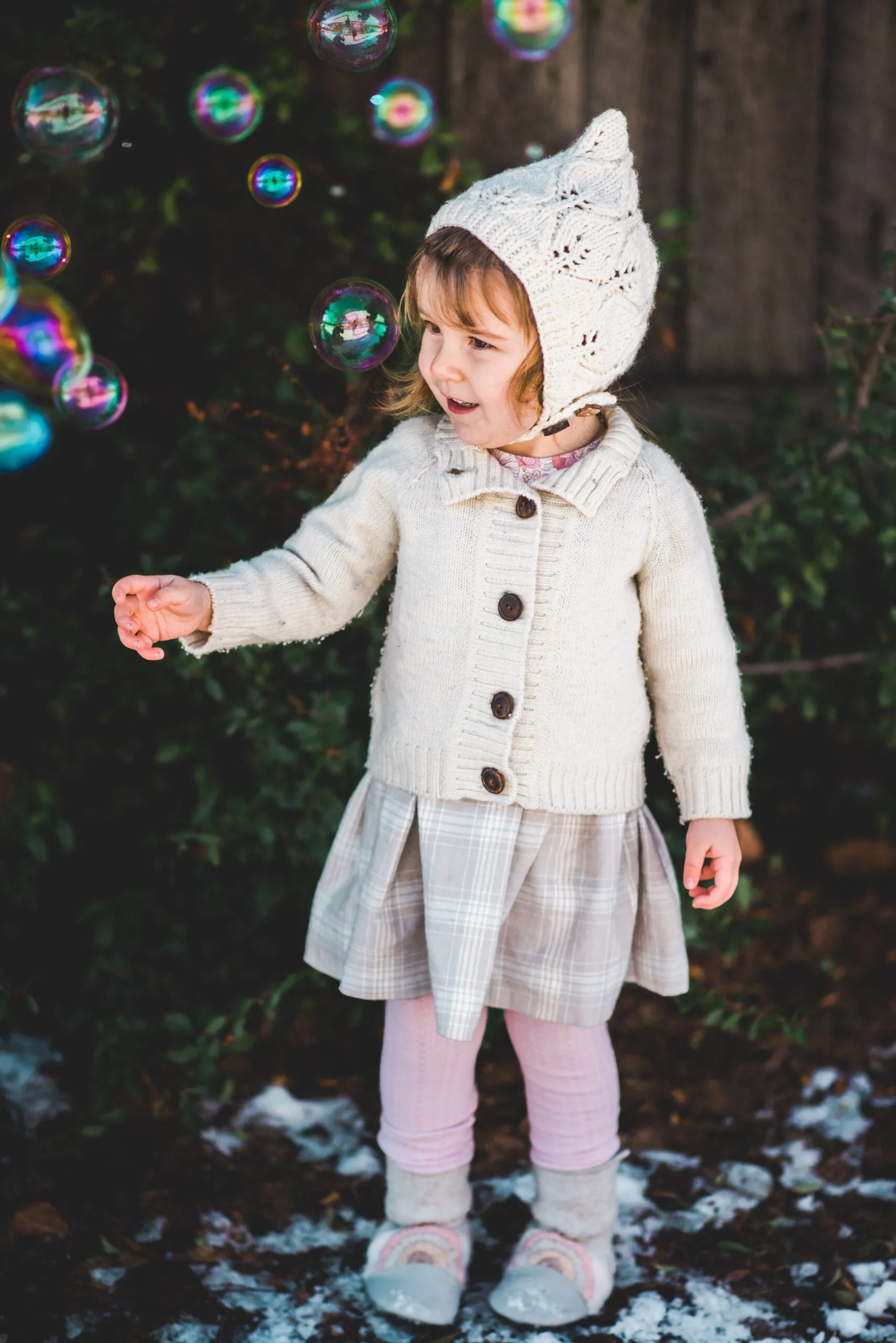 Cream Merino Wool Bonnet