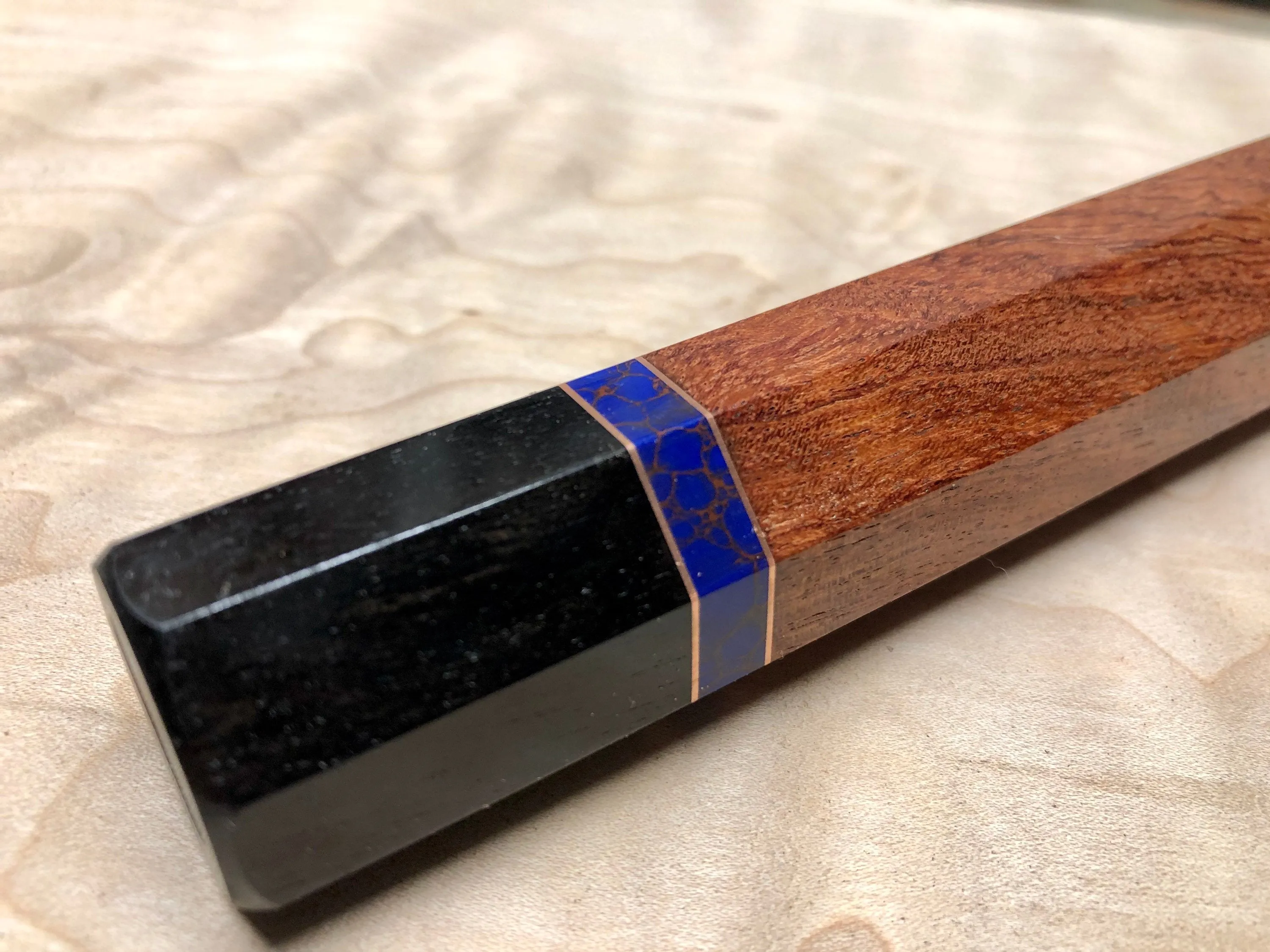 Custom Japanese Knife Handle (Wa Handle) - Bubinga and ebony