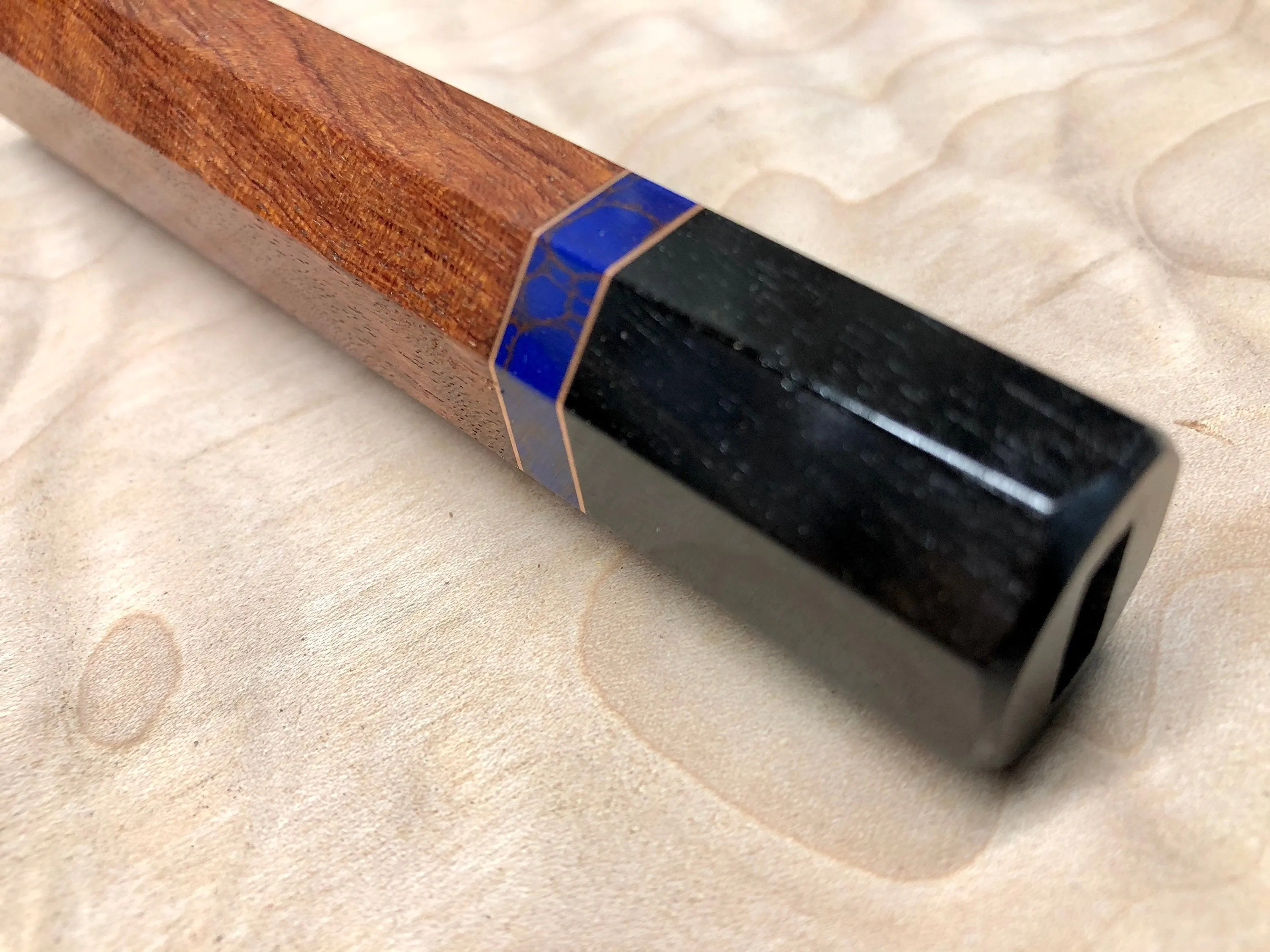 Custom Japanese Knife Handle (Wa Handle) - Bubinga and ebony