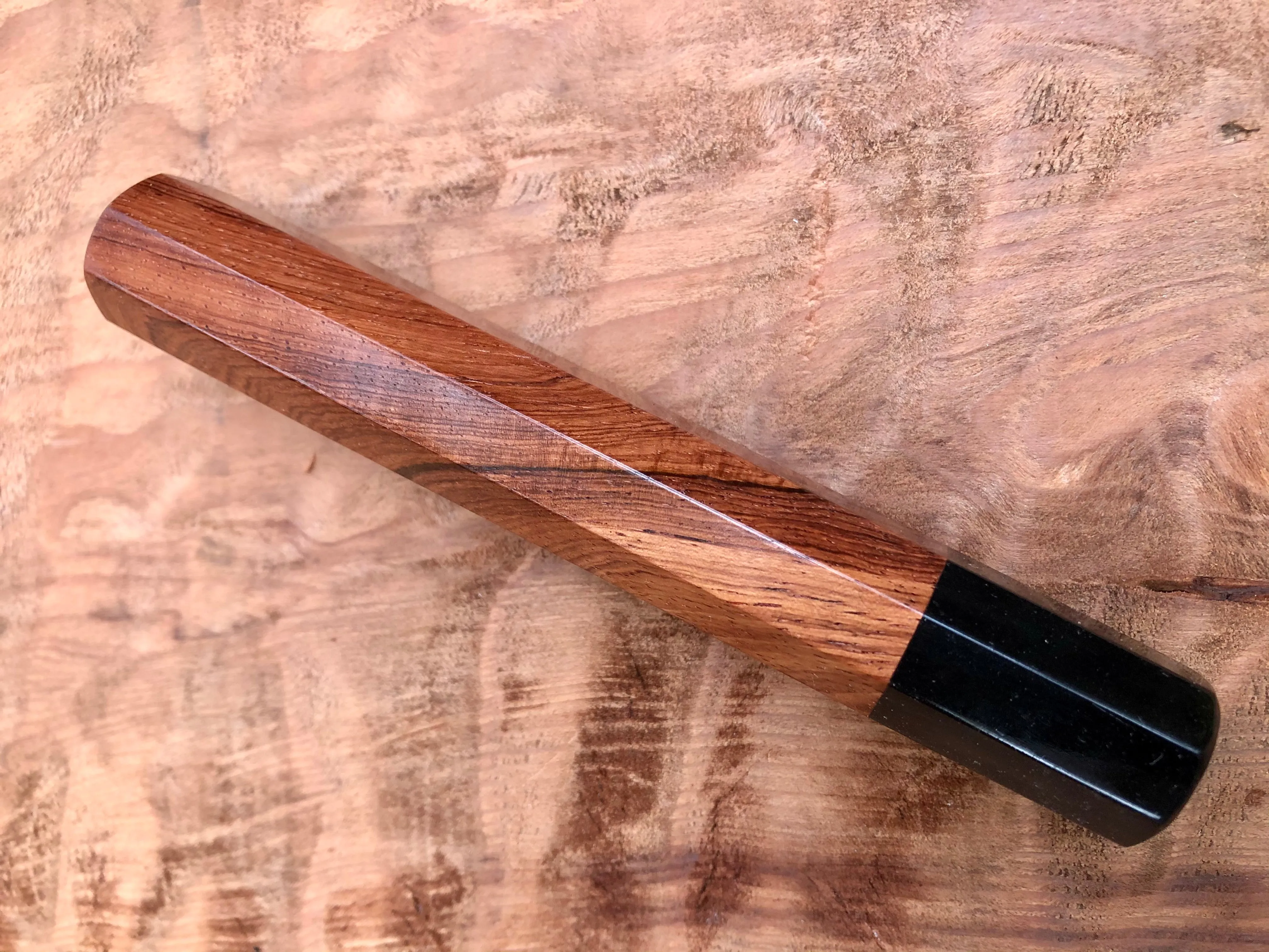 Custom Japanese Knife Handle (Wa Handle) - Figured Honduran Rosewood