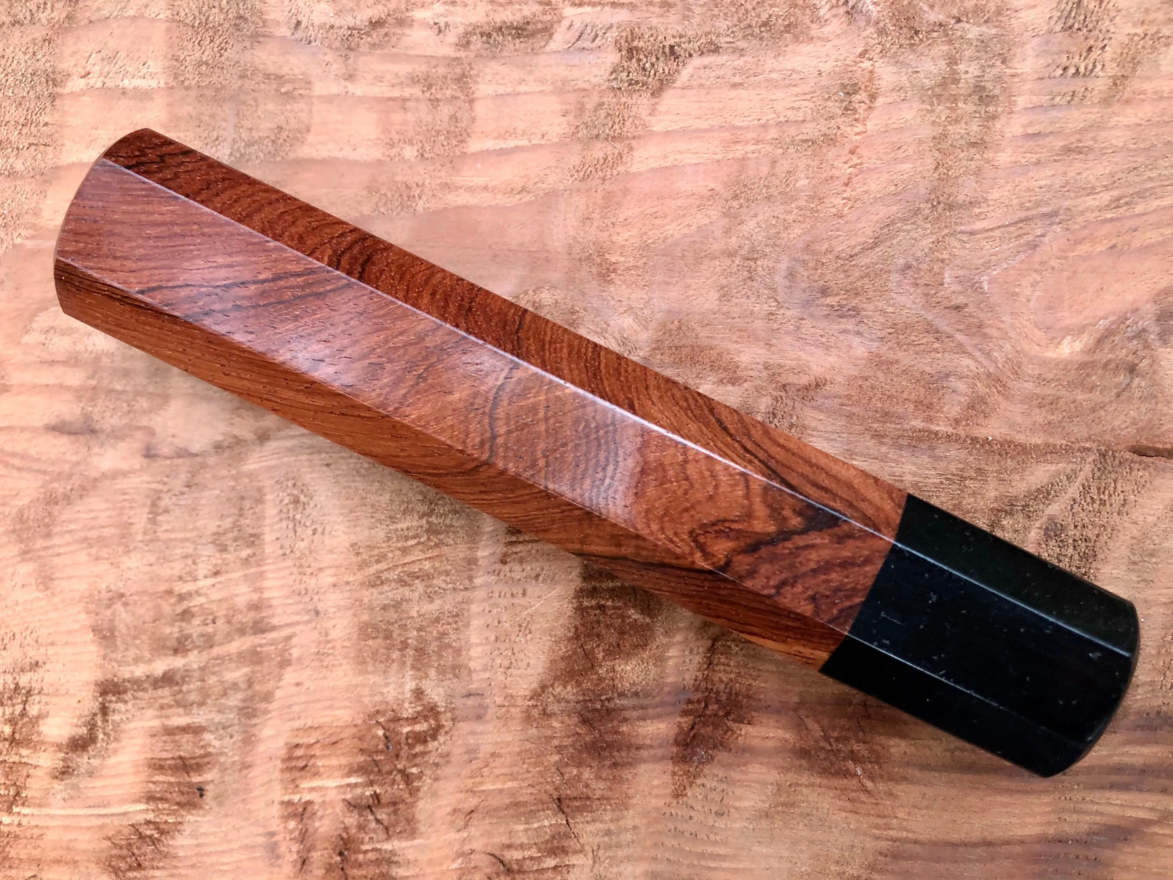 Custom Japanese Knife Handle (Wa Handle) - Figured Honduran Rosewood