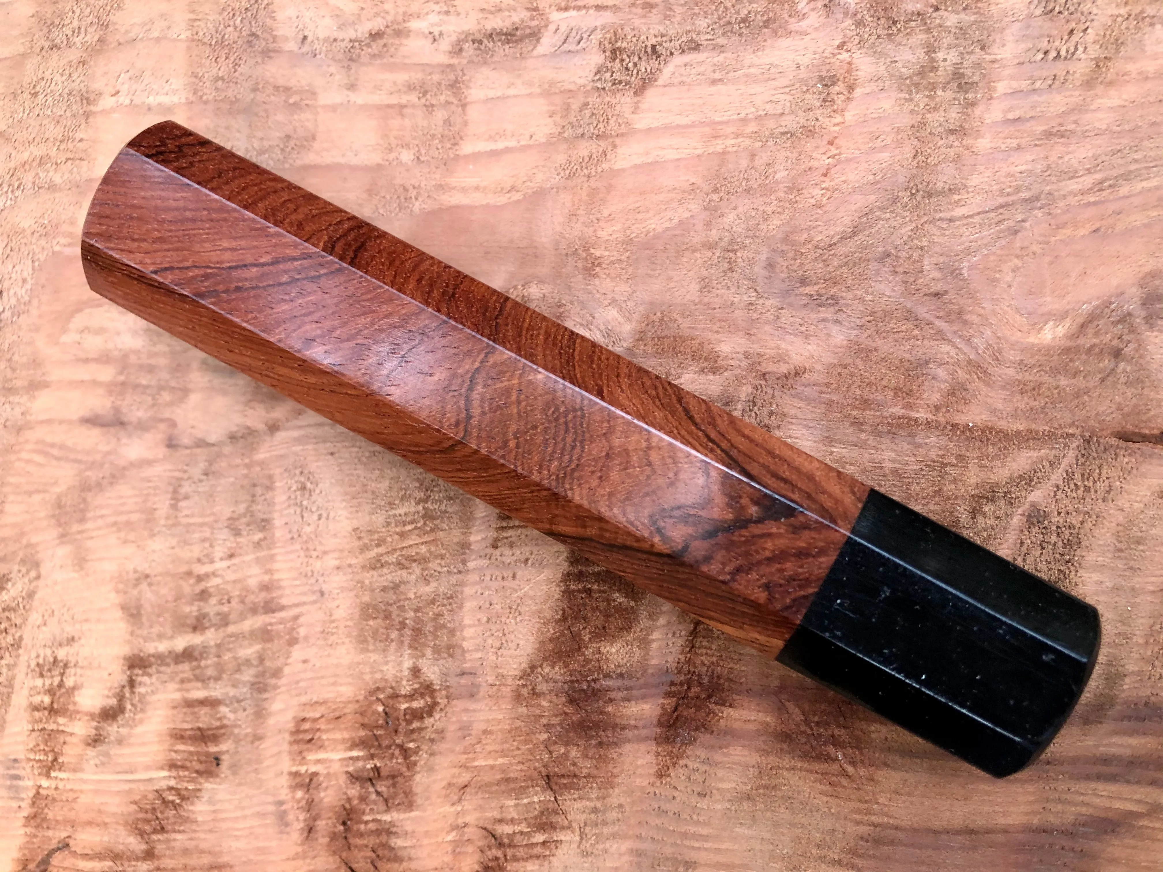 Custom Japanese Knife Handle (Wa Handle) - Figured Honduran Rosewood