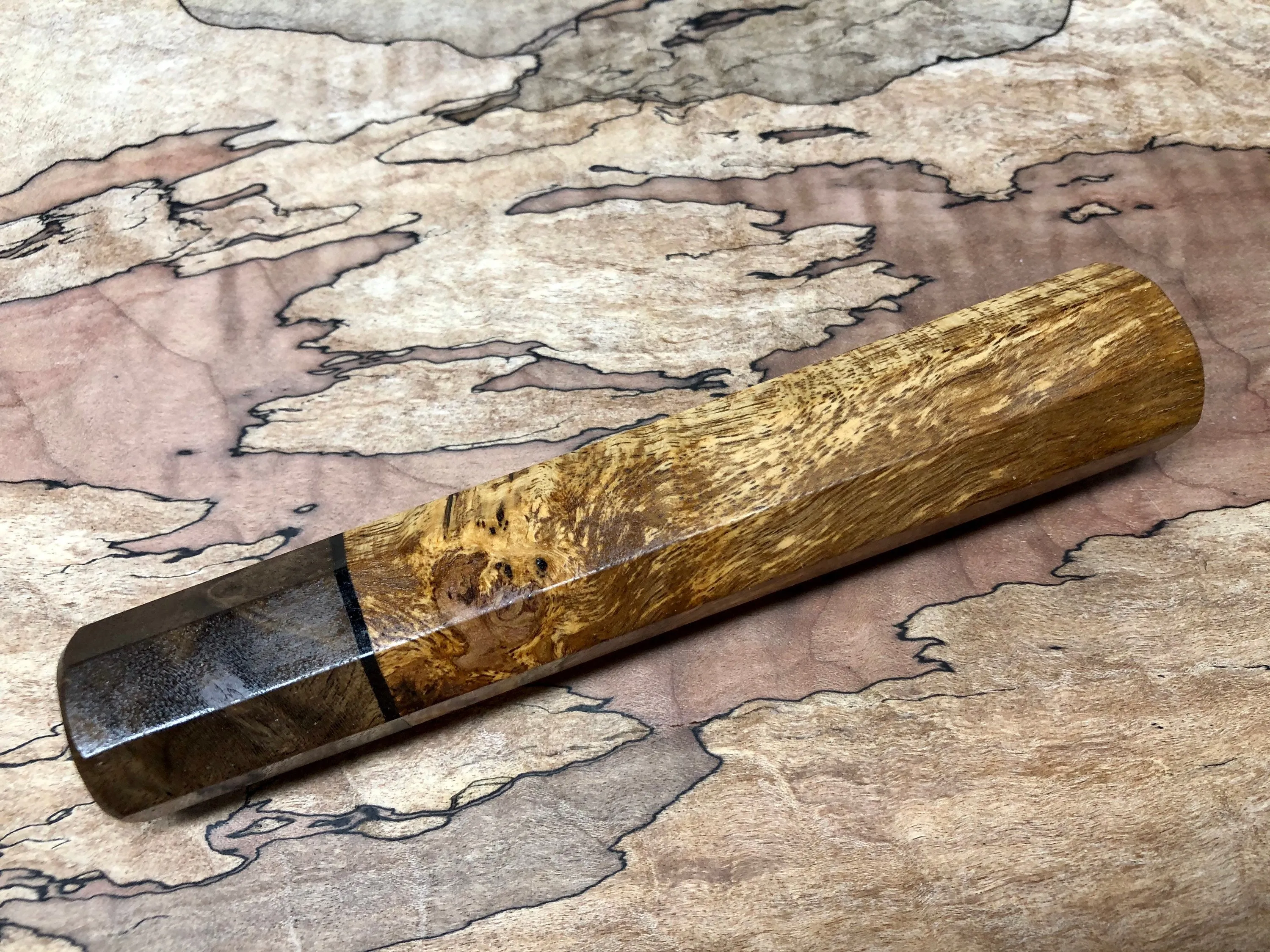 Custom Japanese Knife handle (wa handle) - Spalted Canxan Negro