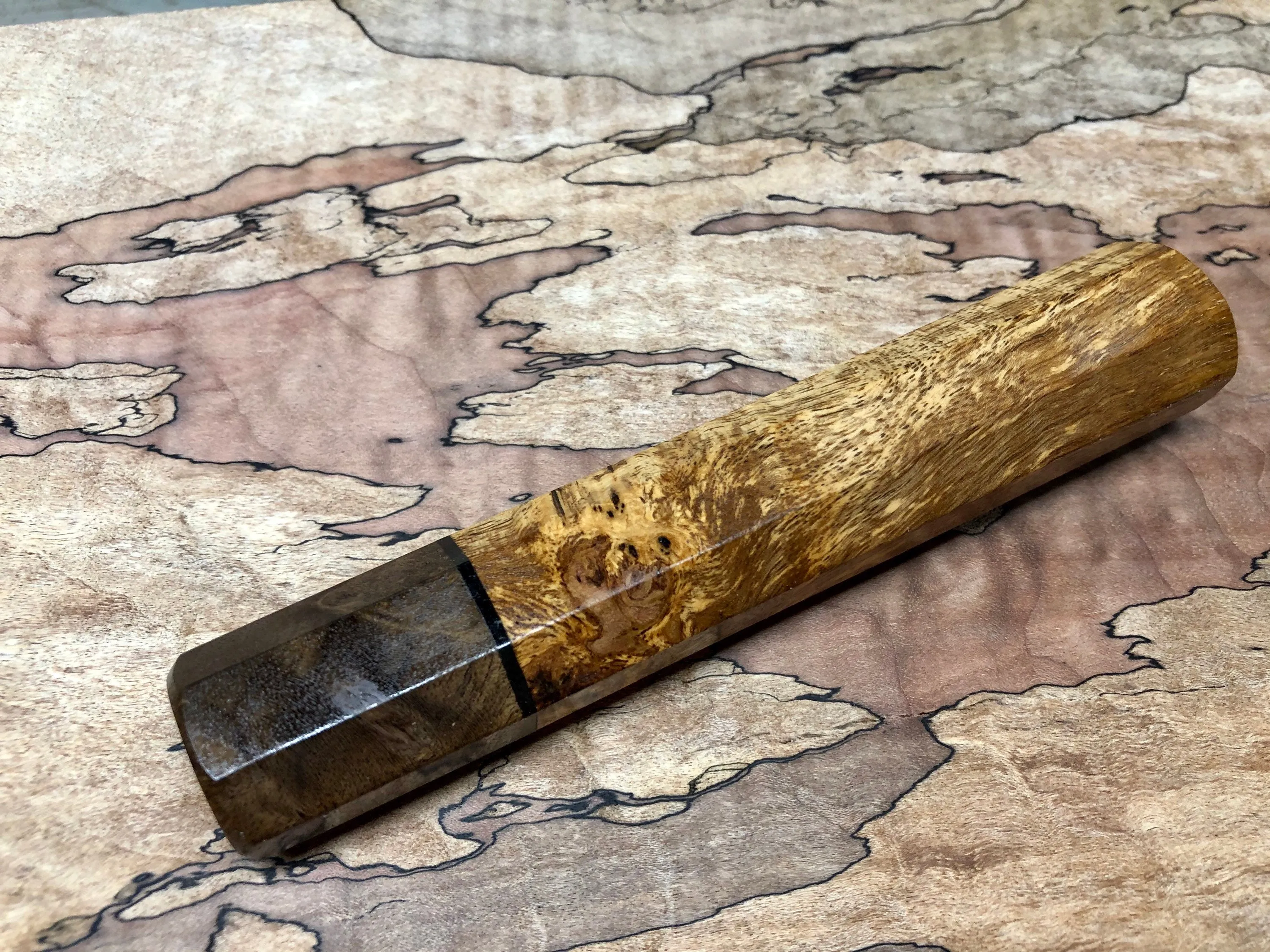 Custom Japanese Knife handle (wa handle) - Spalted Canxan Negro