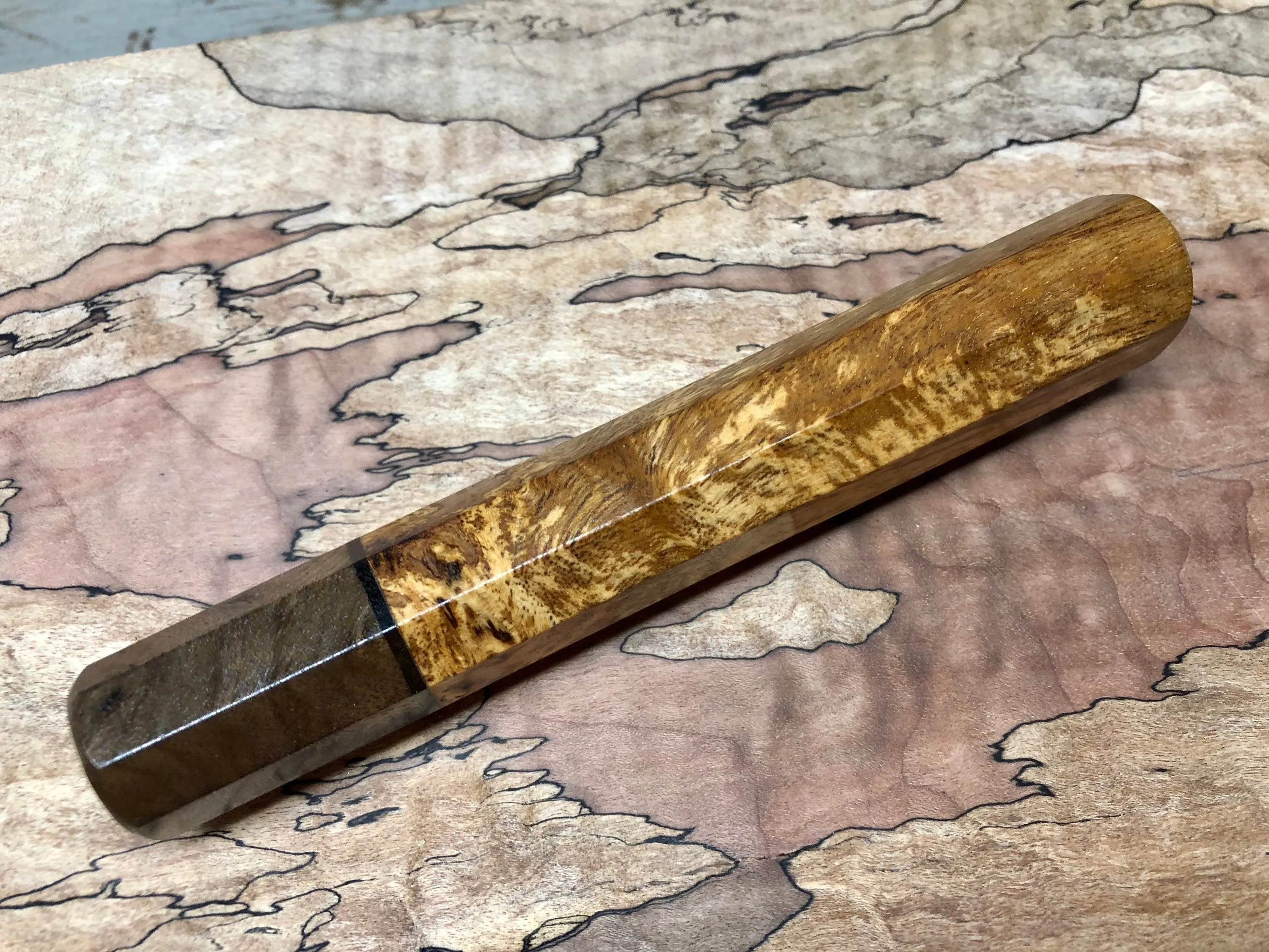 Custom Japanese Knife handle (wa handle) - Spalted Canxan Negro