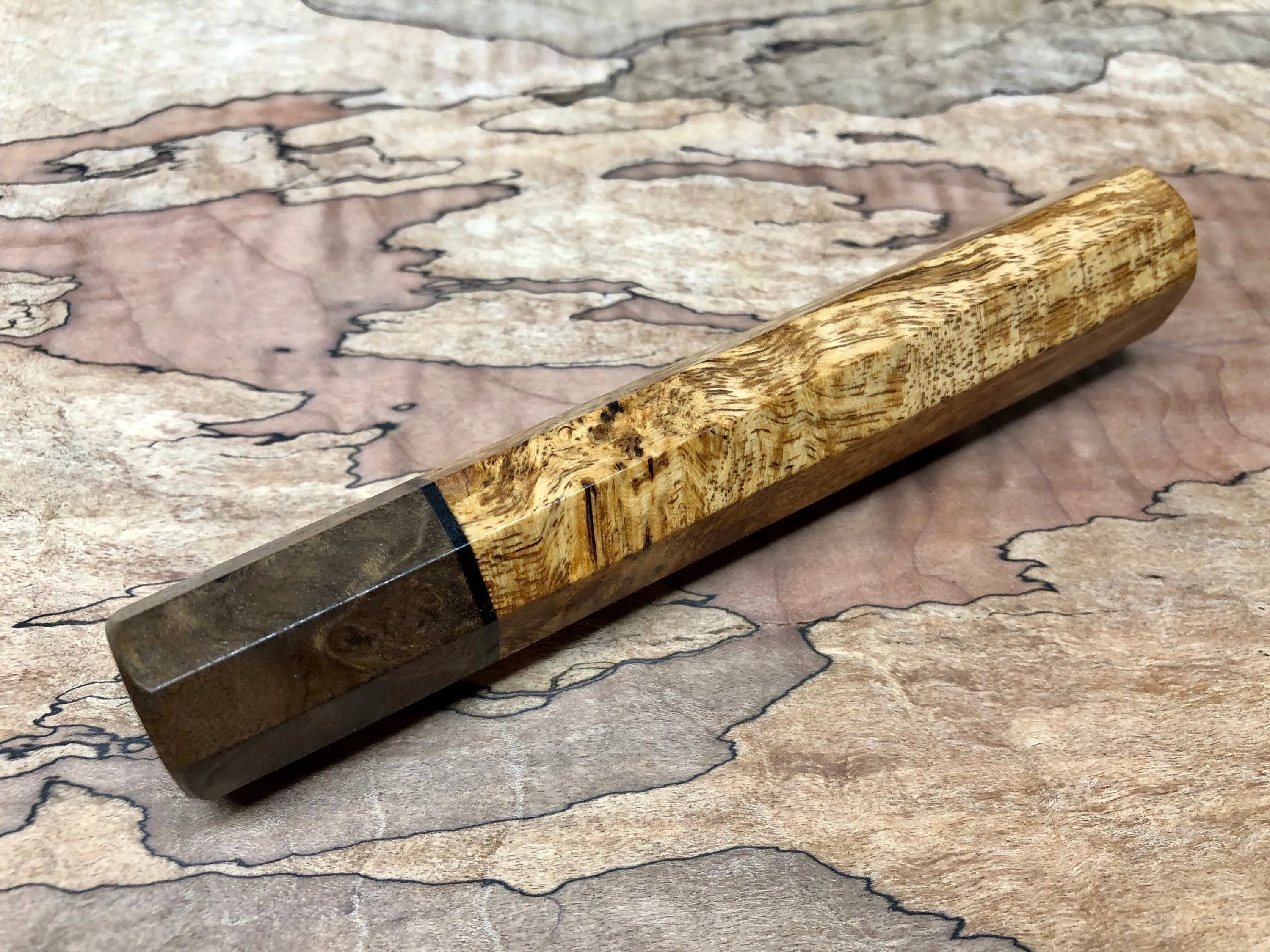 Custom Japanese Knife handle (wa handle) - Spalted Canxan Negro