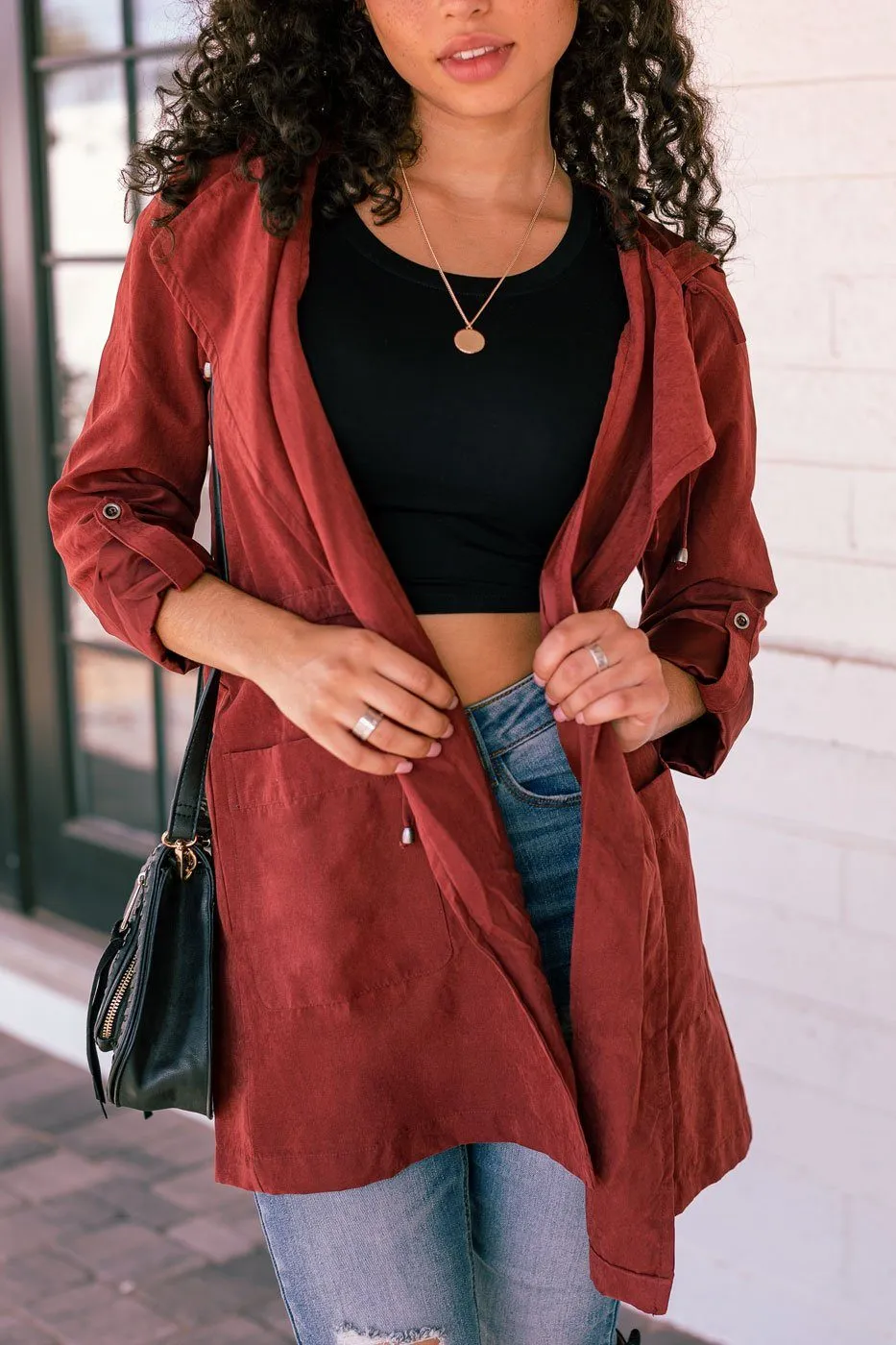 Della Burgundy Lightweight Jacket