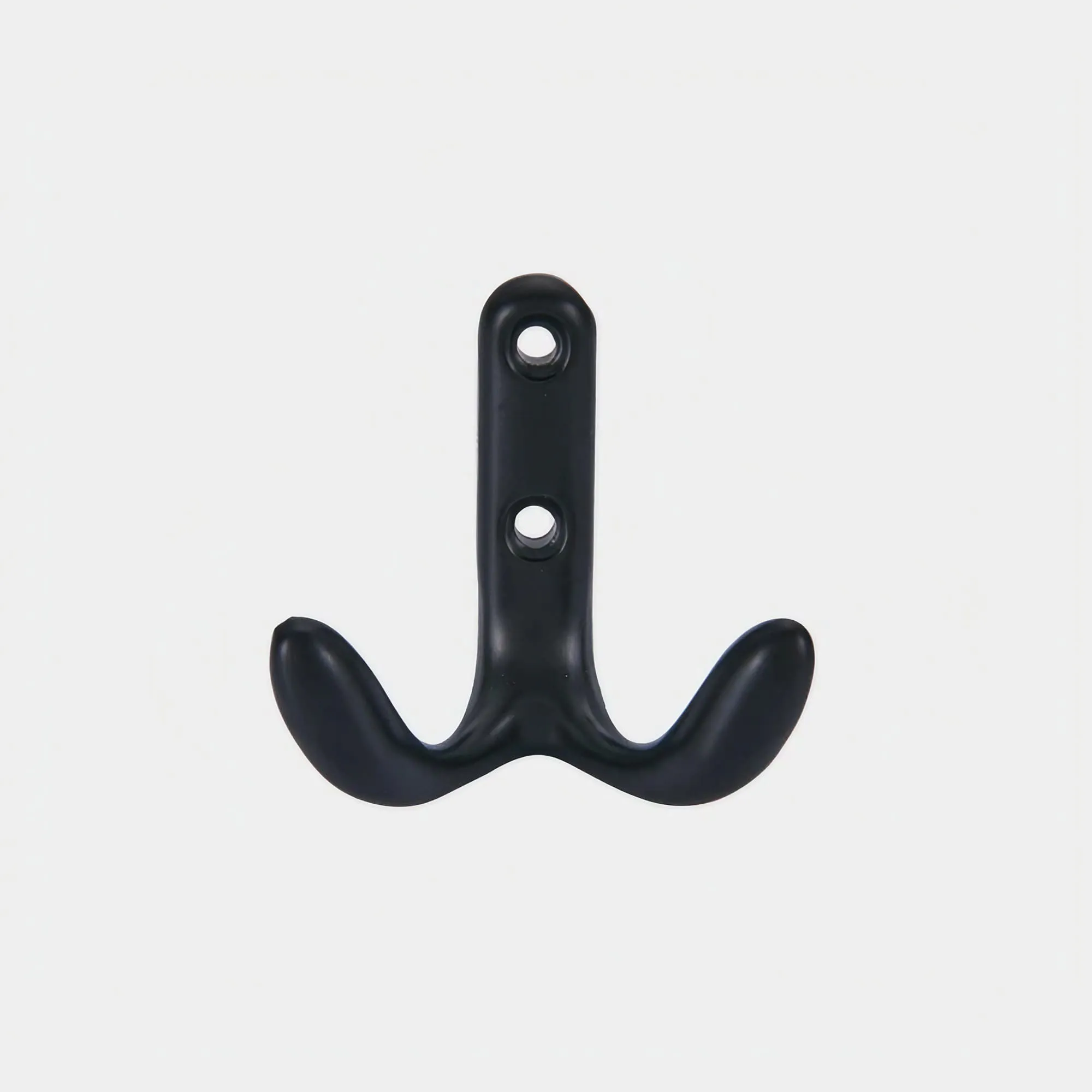 Double Black Coat Hooks Wall Mounted