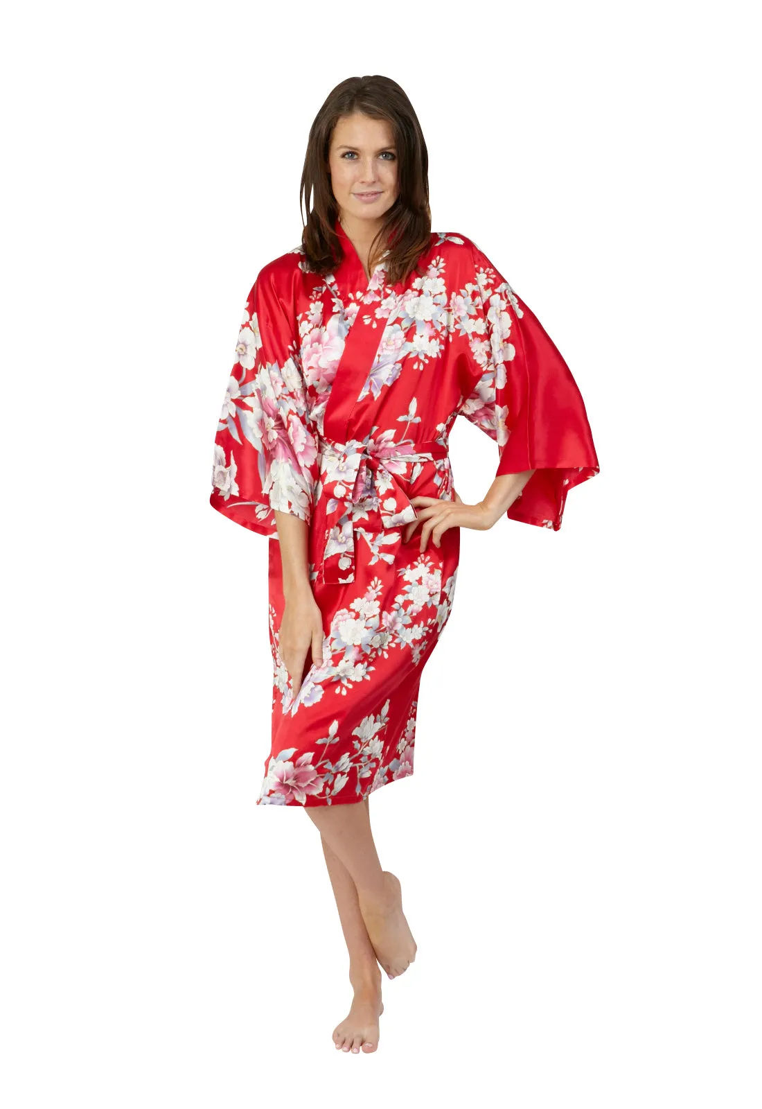 Elegant Orchids Short Silk Happi Coat Kimono