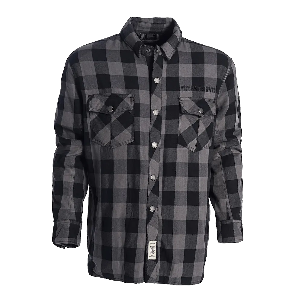 FLANNEL KEVLAR RIDING SHIRT GREY-BLACK