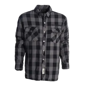 FLANNEL KEVLAR RIDING SHIRT GREY-BLACK