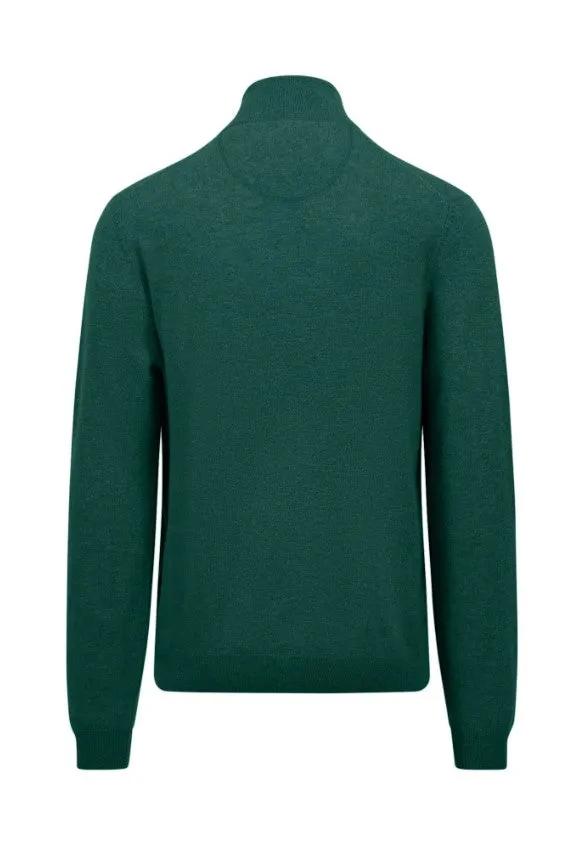 Fynch Hatton -  Cashmere Half Zip, Dark Emerald