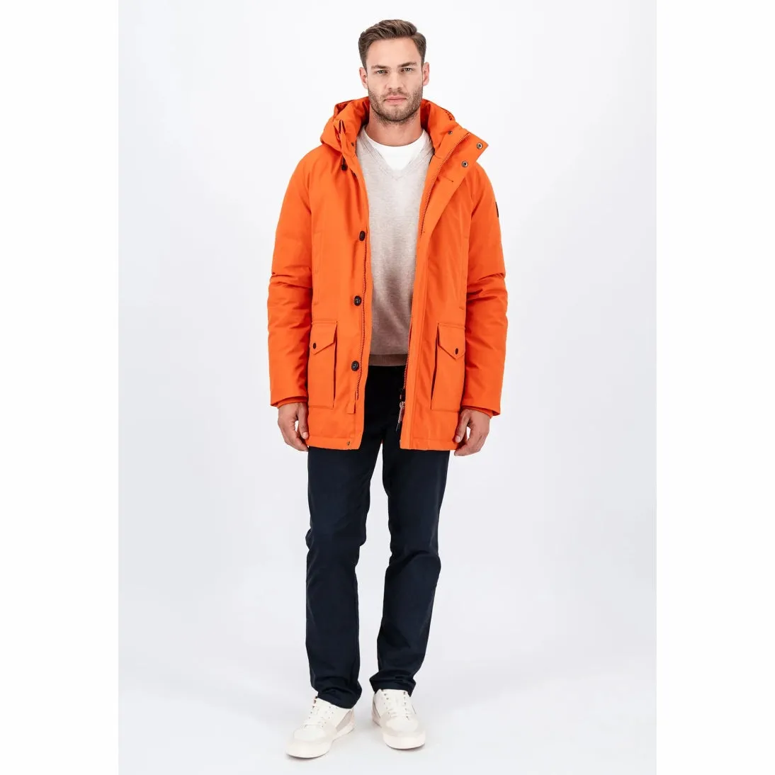 Fynch-Hatton Warm Lined Parka Coat 14102620-304 Flame