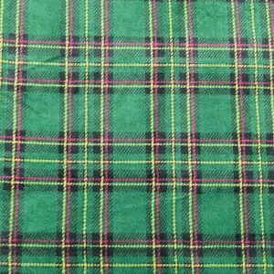 Green Checkered Cuddle Fleece Fabric