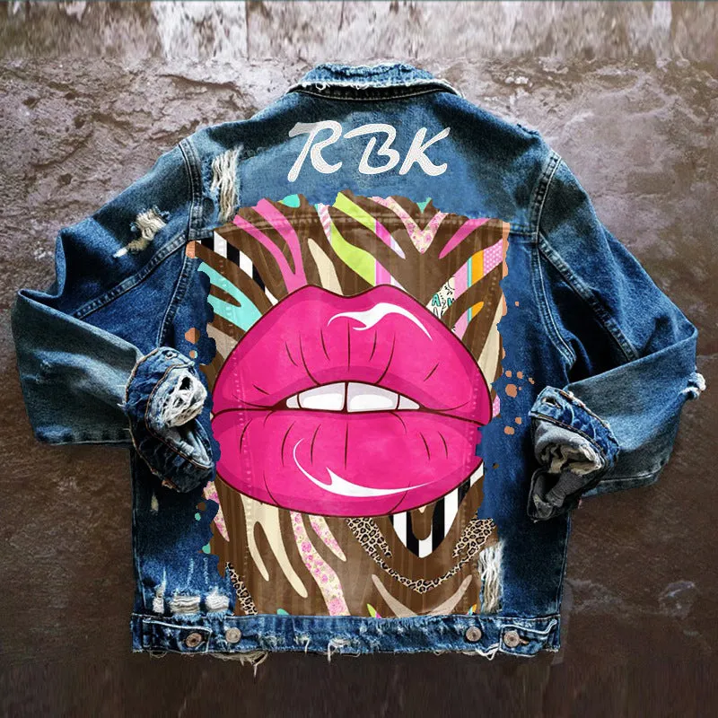 Hip Hop Loose Denim Lapel Jacket