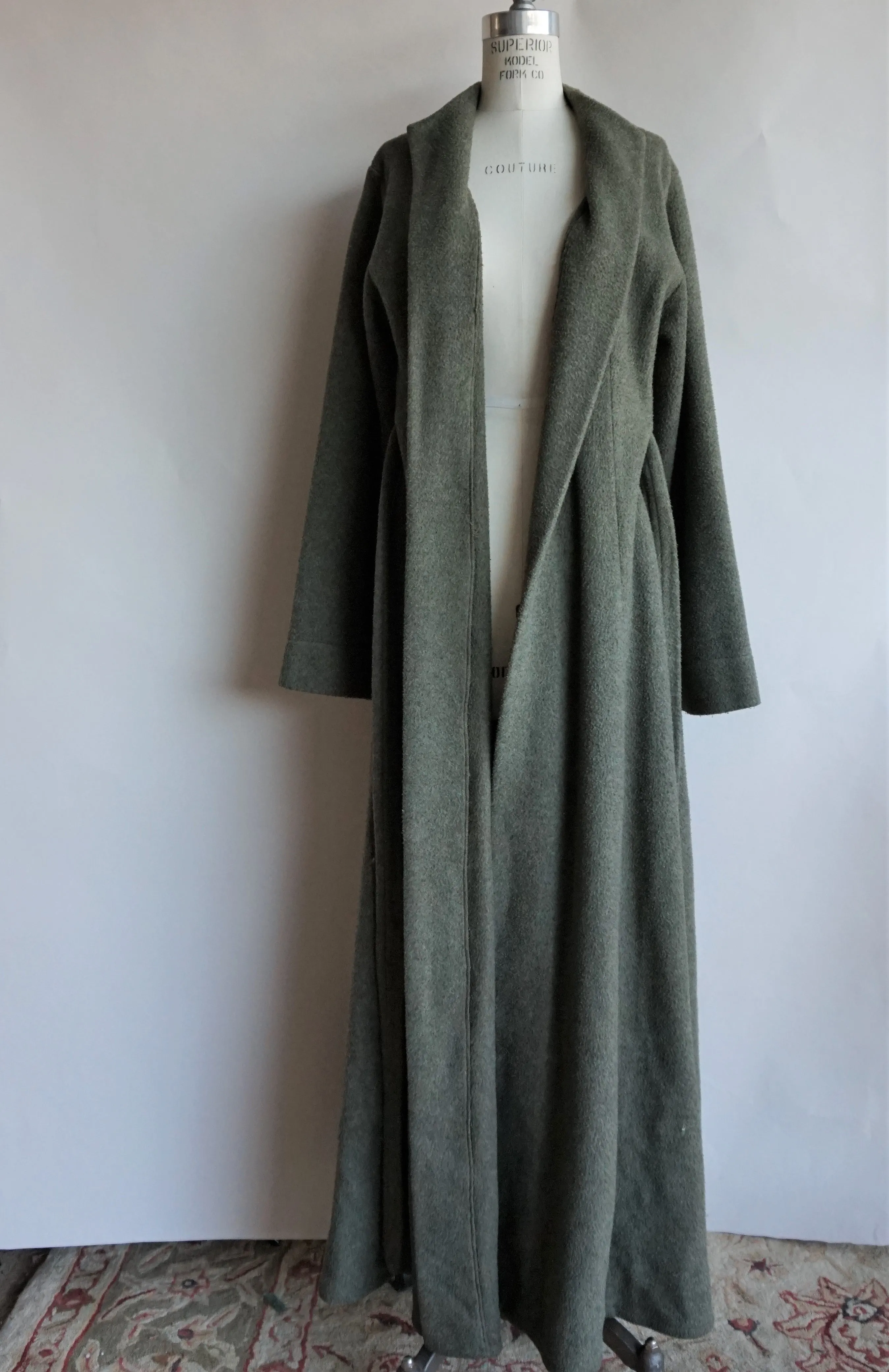 Jane Booke Green Fleece Duster Coat