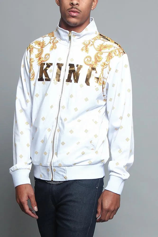 Jeweled Tiger King Zip Up Track Jacket