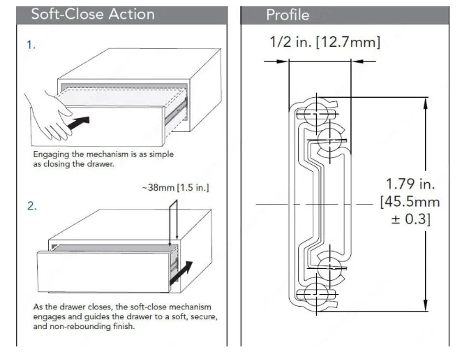 Knape & Vogt KV GS4270 14" Soft-Close Drawer Slide GS4270 14