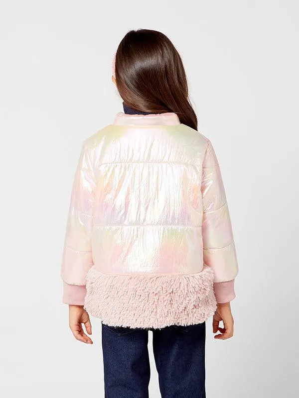 Pink Sleeveless Fur Jacket