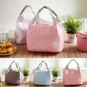 Portable Thermal Insulated Lunch Bag Lunchbox Storage Bag Lady Carry picinic Food Tote