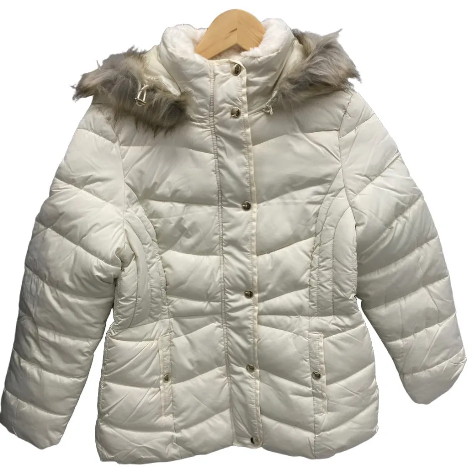 Queue cream puffer hood jacket