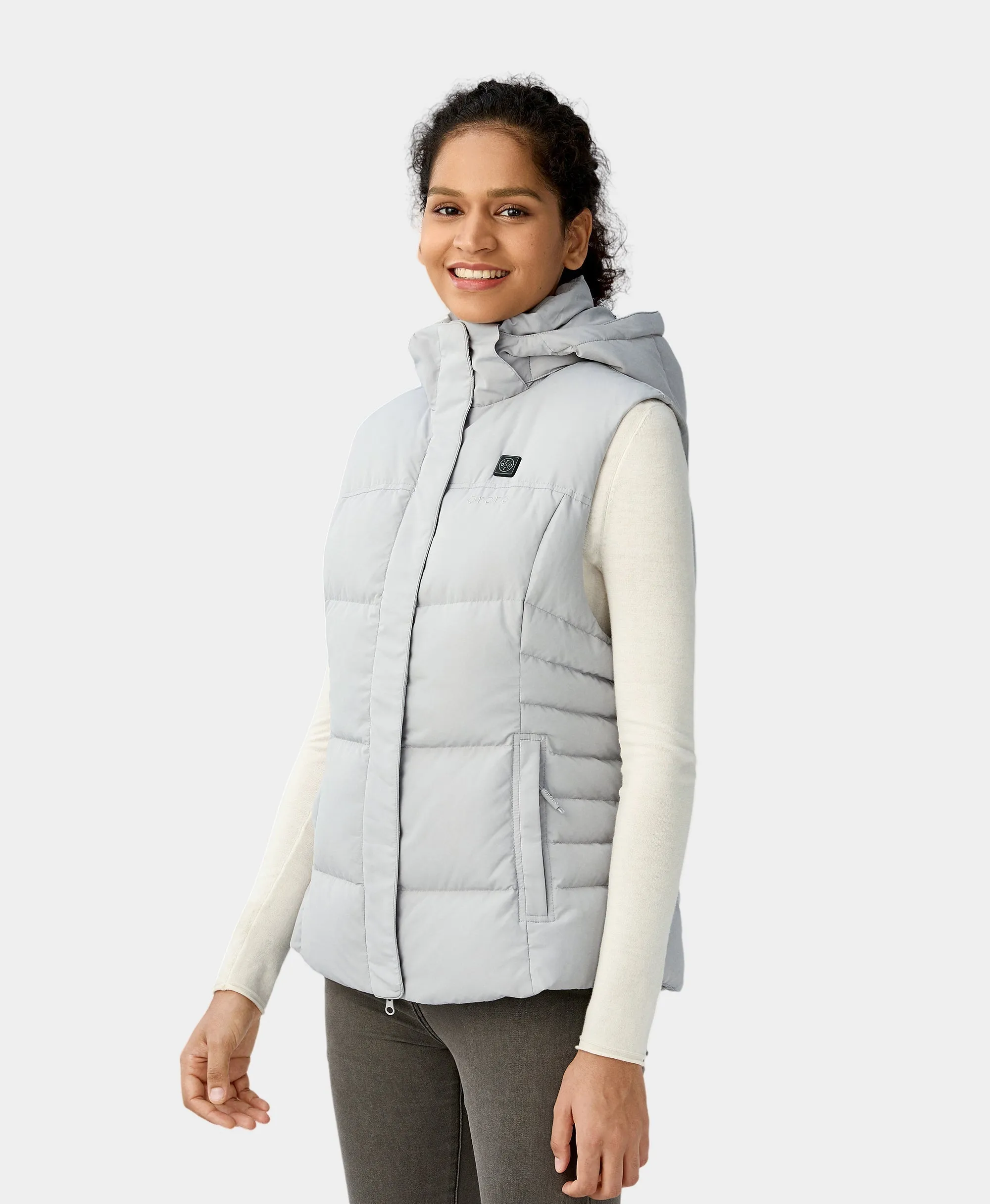 Replacement of Women's Heated Down Vest - Gray (Battery not Included)