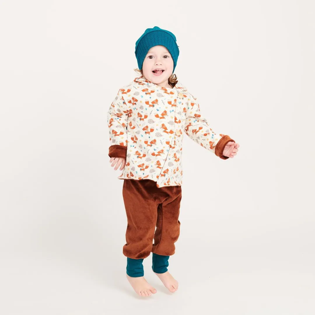 Reversible baby jacket "Fox&Hedgehog/Nicki Copper"