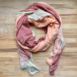 Silk/Cashmere Scarf (Brown/Tangerine)