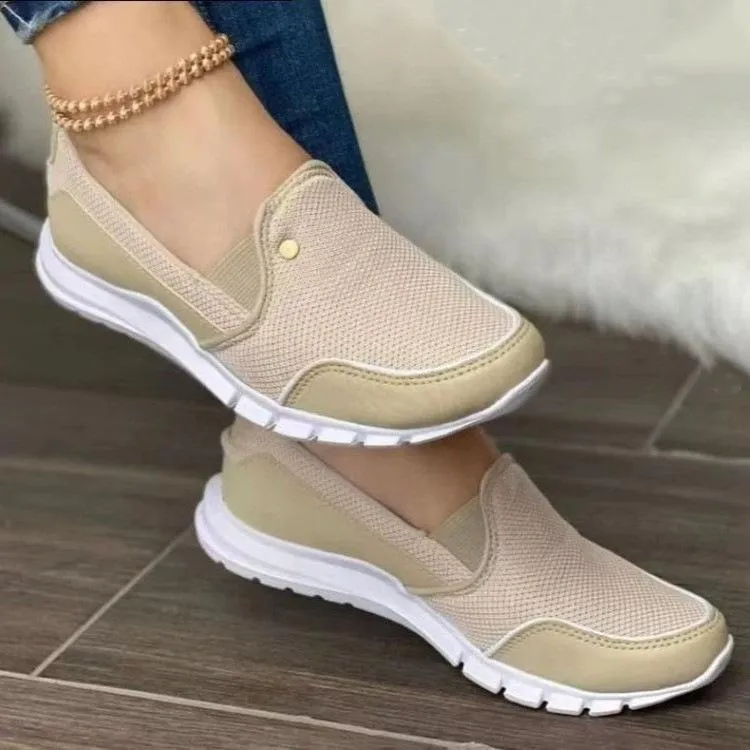 Slip on soft flat mesh casual sneakers