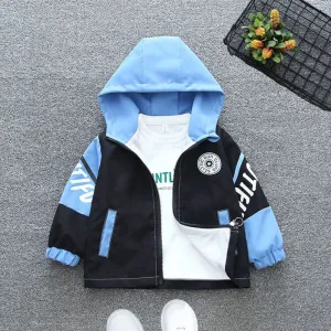 Spring and Autumn 2024 Girls and Children's Leisure Printing Long sleeved Hooded Coat Zipper Shirt Children's Clothing