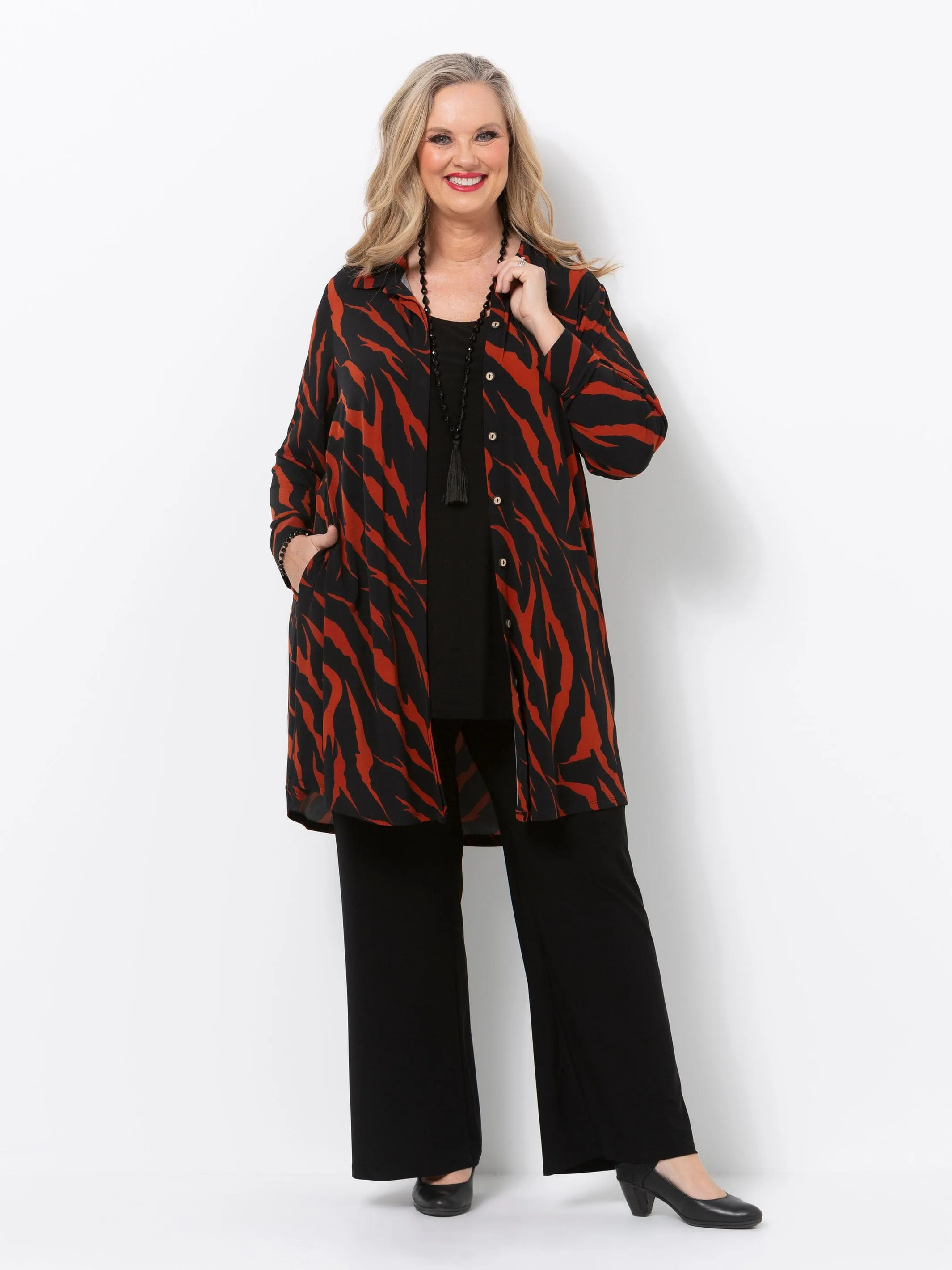 Tarnished Tiger Long Line Shirt Jacket