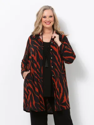 Tarnished Tiger Long Line Shirt Jacket