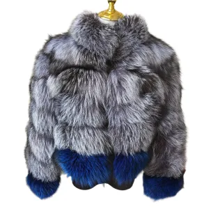 TEEK - Natural Silver Fluff Mixed Design Real Coat