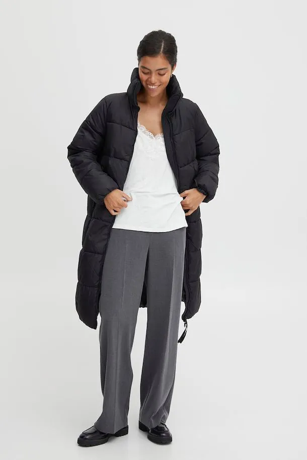 The Bomina Puffer Long Jacket - Black - PLUS