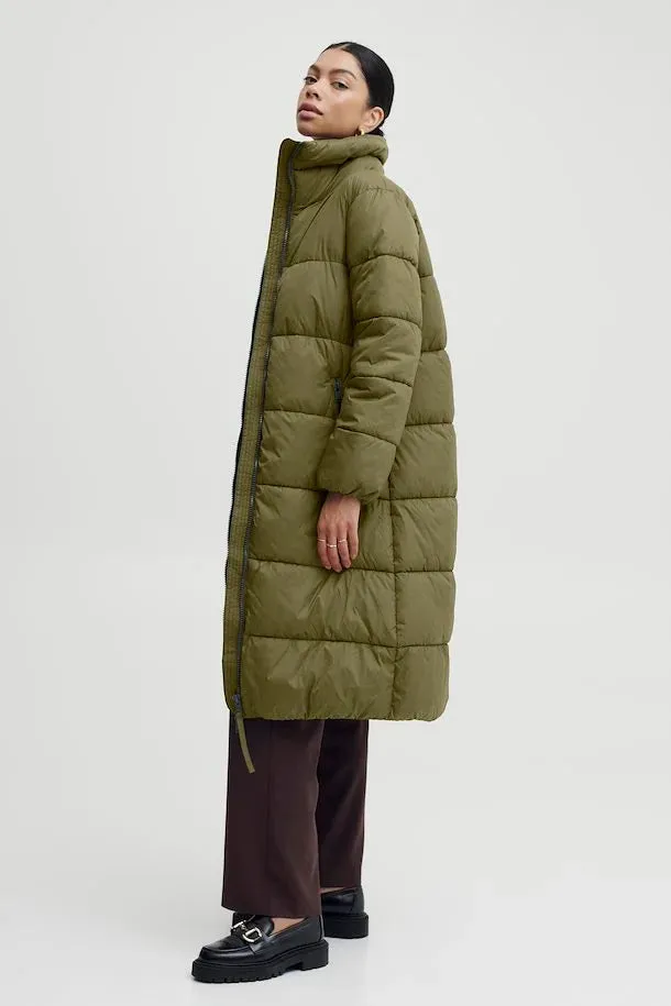 The Bomina Puffer Long Jacket - Olive