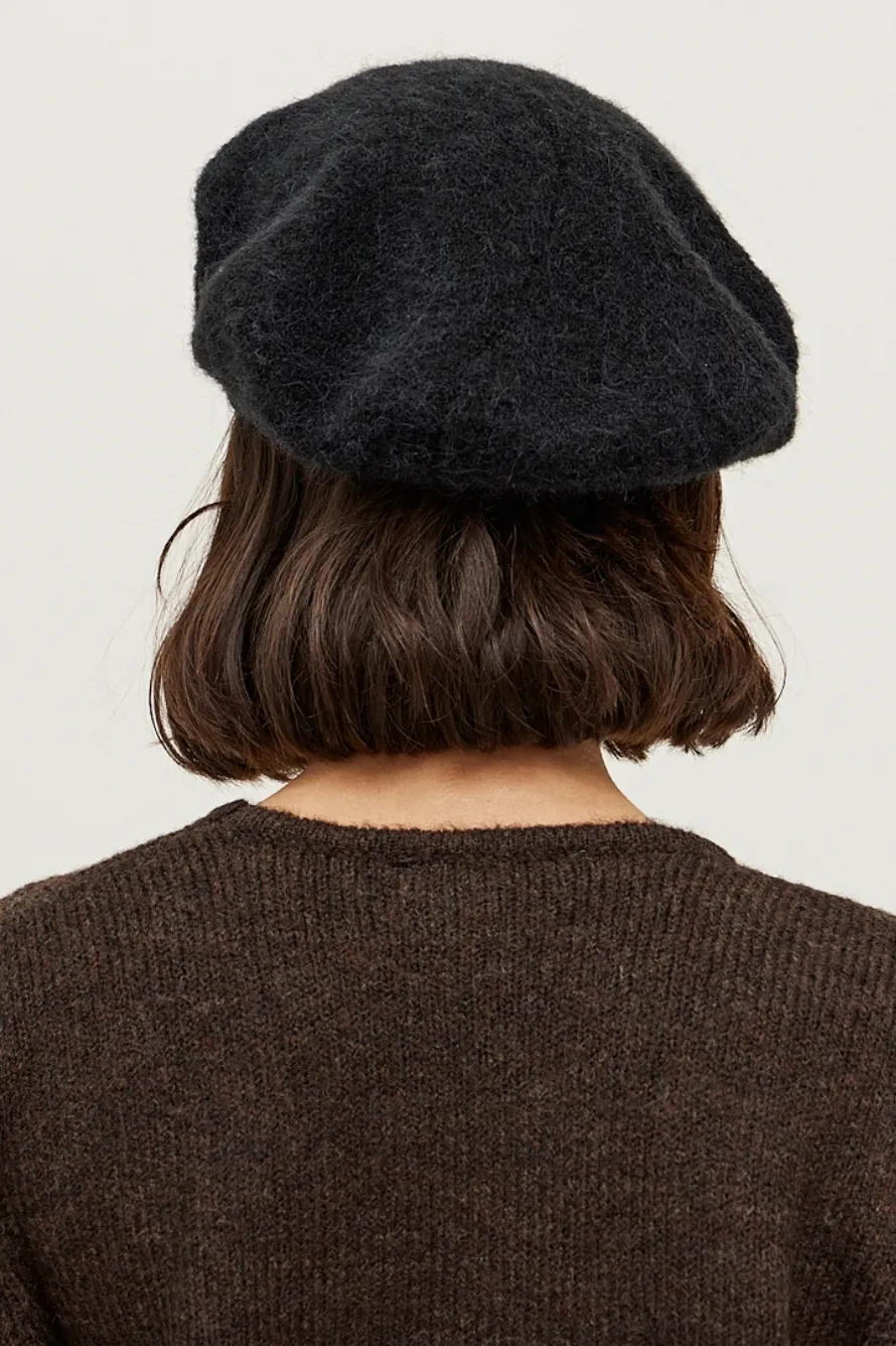 The Wool Blend Beret - Black