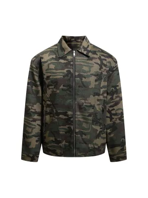 Thesupermade Hip-hop Shoulder Pad Camouflage Washed Jacket